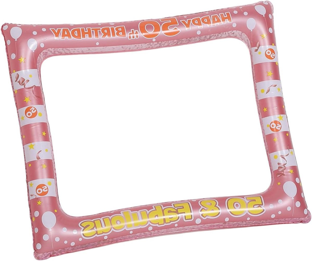 Opblaasbare Selfie Fotolijst Roségoud - Creatieve Foto Prop voor Feestjes - 71 x 58 cm