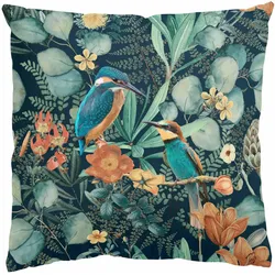 DEKOKISSEN Blumenparadies Eisvogel und Kolibri 50/50 cm