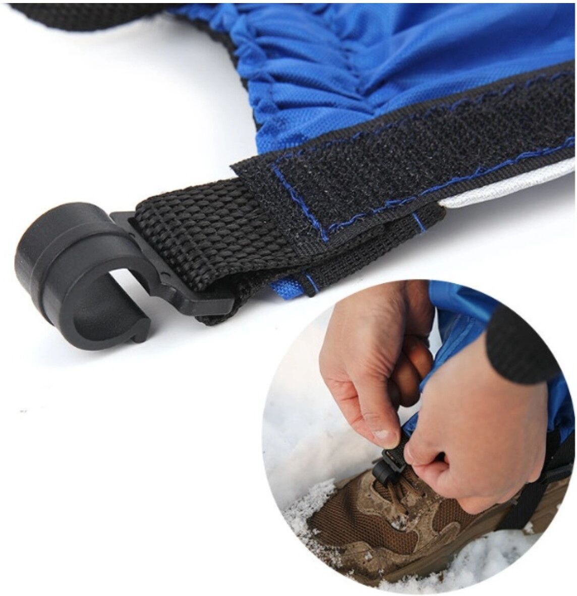 INF Kurze leichte Schneegamaschen – 3D-Fit Nylon, wasserdichte Gamaschen für Wandern und Winterschutz Blau