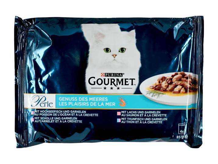 Gourmet Perle Katzenfutter in Sauce Fisch assortiert 4x85g