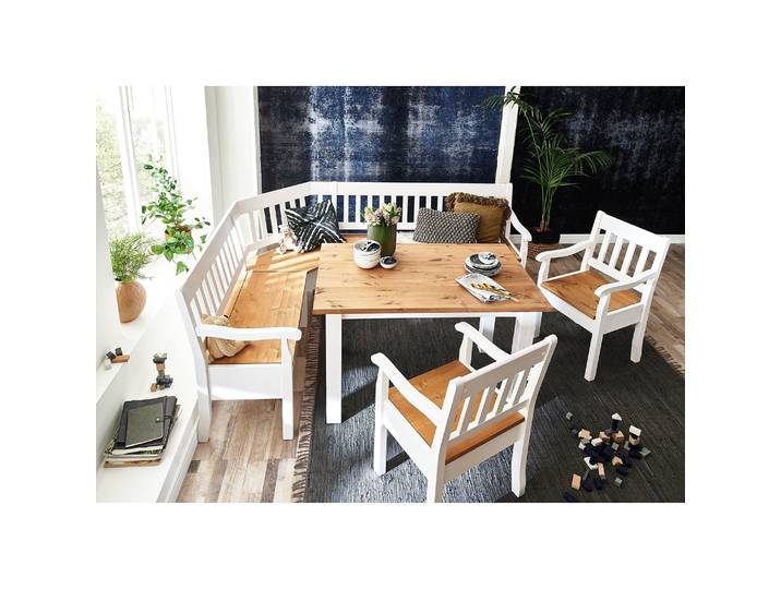 Eckbank Boston I 213cm Weiß/Kiefer Laugenfarbig/Kiefer Weiß