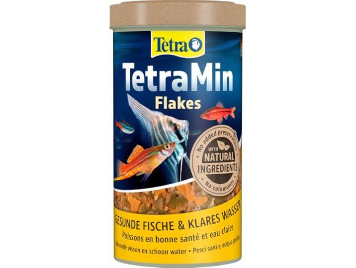 Tetra Min Flakes - visvoer in vlokkenvorm voor alle siervissen, evenwichtige mix voor gezonde vissen en helder water, 500 ml blik