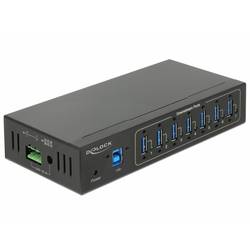 Delock 63311 USB-Hub 7 Port USB-A, DC-Buchse 3.5 mm USB 3.2 Gen1 5 GBit/s Schwarz 63311
