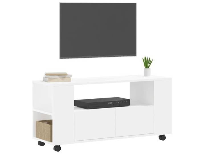 En soldes - MEUBLE HI-FI - Blanc - Armoire TV - Meuble TV - pour maison - blanc 102x34 5x43cm bois d'ingénierie_7173