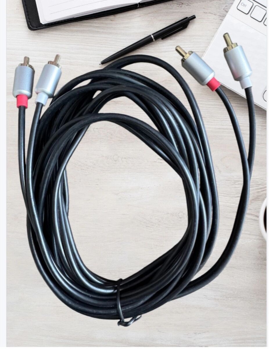 INF Câble audio RCA - Câble tressé en fil de pêche avec connecteurs en alliage, noir, 1/2/3m pour studio, PA et home audio 3 m