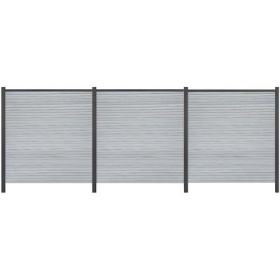 Sichtschutzelement TETZNER & JENTZSCH "WARREN 1", grau (weißgrau), H:180cm, Aluminium, WPC (Holz-Kunststoff-Komposit), Zaunelemente, pflegeleicht, coextrudierte Oberfläche, Design-Oberfläche