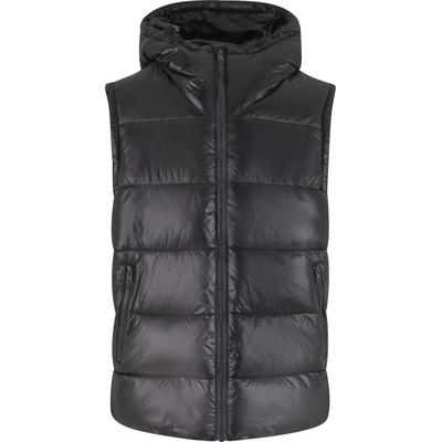 Steppweste URBAN CLASSICS "Urban Classics Recycled Hooded Puffer Vest", Herren, Gr. L, schwarz, 100% Polyamid, Westen Steppweste