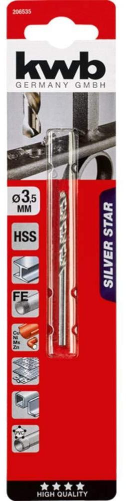 KWB Silver Star HSS spiraalboor 3,5 mm