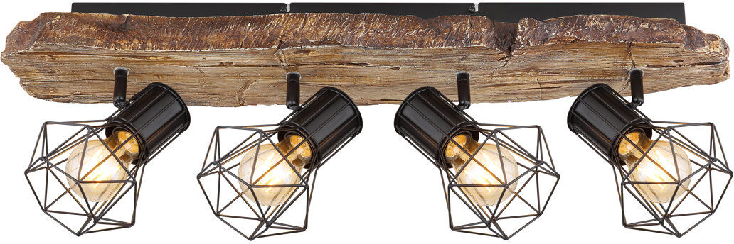 Globo Lighting Spotlight Satin Black 24cm H X 78cm W X 15cm D