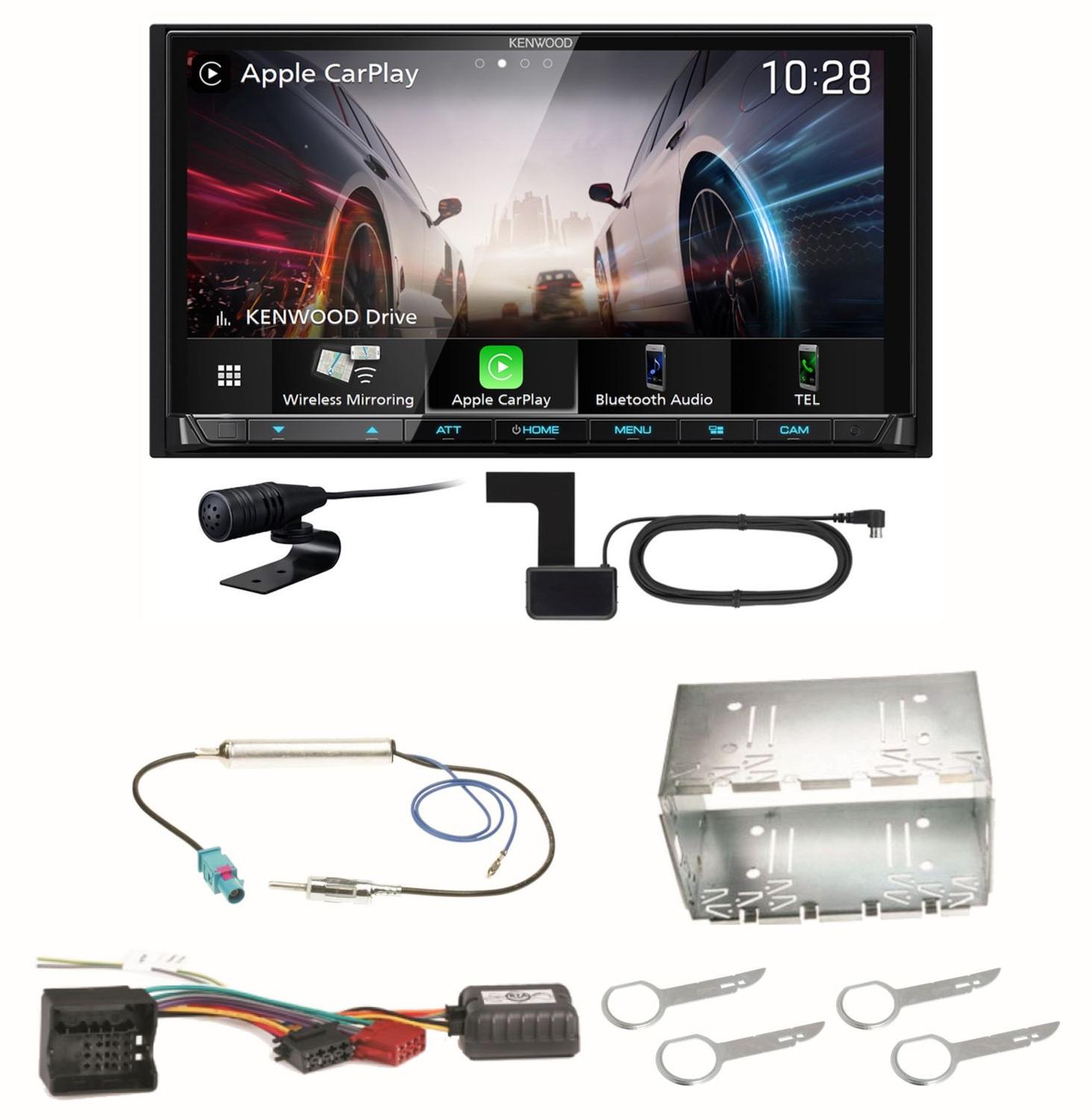 Kenwood DMX8021DABS Android Auto CarPlay Bluetooth Einbauset für Fox Polo 9N3