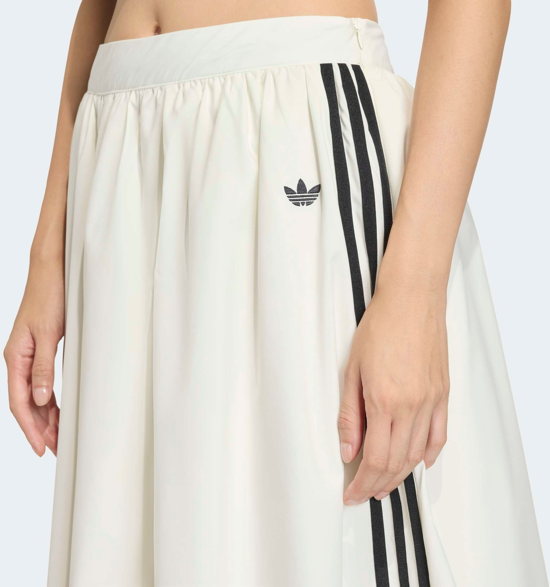 Sweatrock ADIDAS ORIGINALS "OON LONG SKIRT", Damen, Gr. 42, weiß (sanftes weiß), Obermaterial: 100% Polyester, Röcke Sweatrock