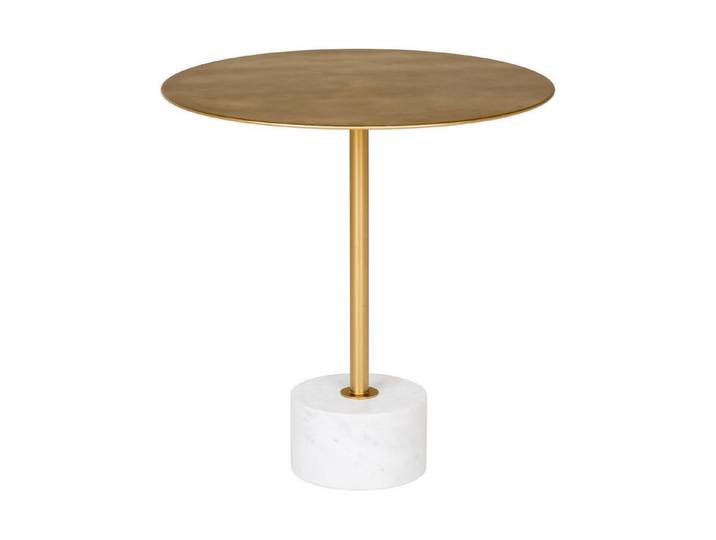 House Nordic Beistelltisch in Messing, Marmor - 51x52x51cm (BxHxT)