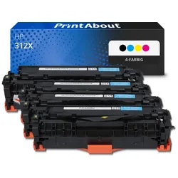 Toner kompatibel mit HP 312X (CF380X) - 4-farbig - Hohe Kapazität - Multipack