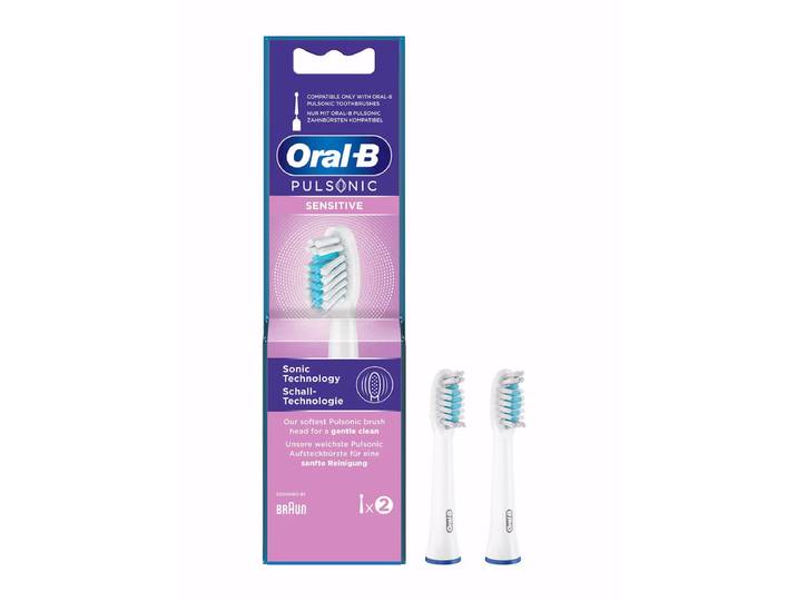 Oral-B Pulsonic Sensitive 2er Ersatzzahnbürsten – Ersatzbürste/Zahnpflege Zubehör – weiss