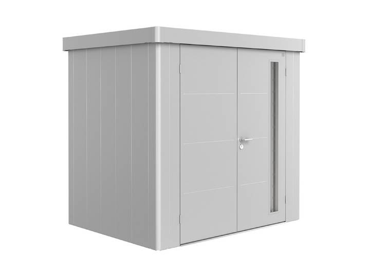 Biohort Gerätehaus Neo 1B Doppeltüre Silber