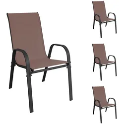 Mojawo Stapelstuhl Metall - Textilen Farbe Anthrazit - Braun