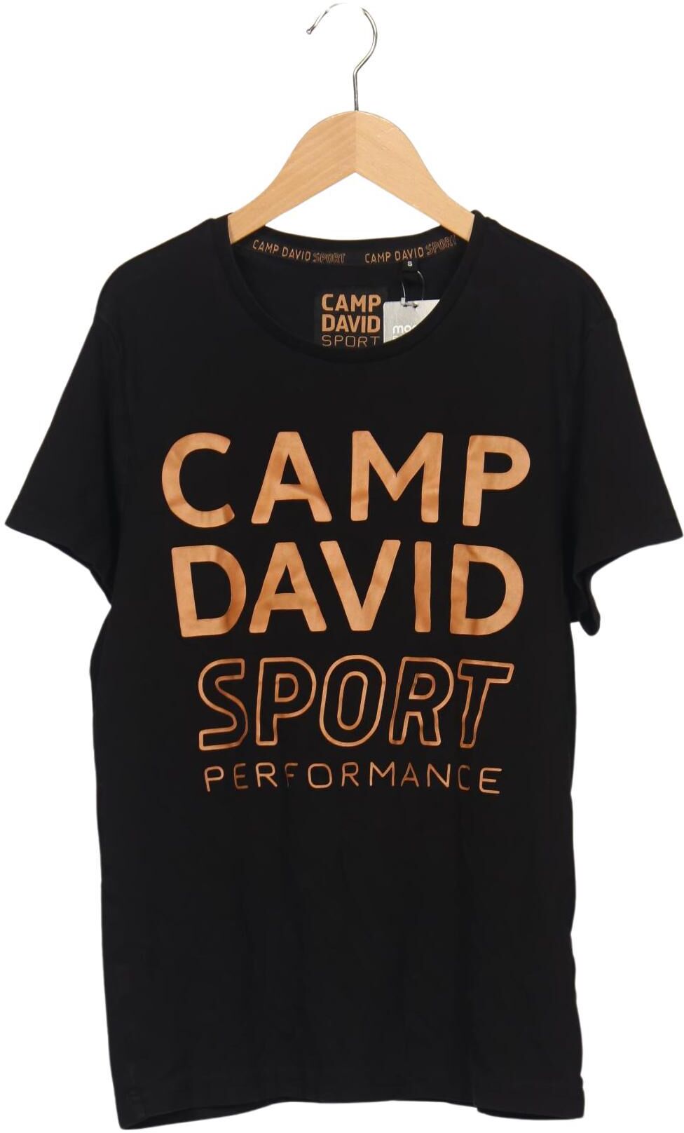 Camp David Herren T-Shirt, Schwarz, Gr. S, Baumwolle - Second Hand