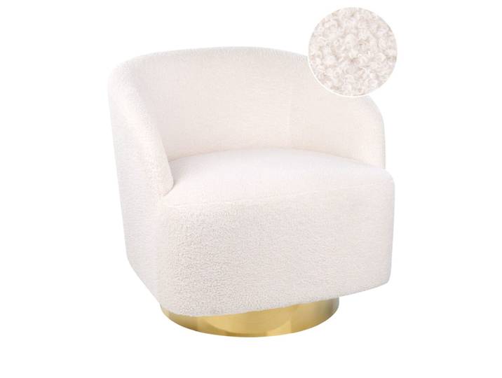 Fauteuil en bouclé blanc h71