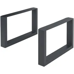 Helloshop26 - Set mit 2 Tischbeinen moderne Möbel originelles Design DIY Stahl 40 x 64 cm schwarz