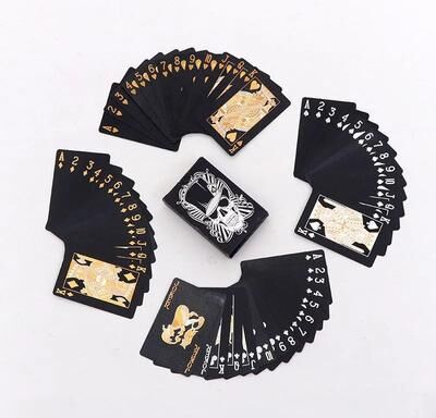 Inspire Select Royal Skull Waterproof Playing Cards Luxury Gold & Silver Foil Poker Deck silver Skull