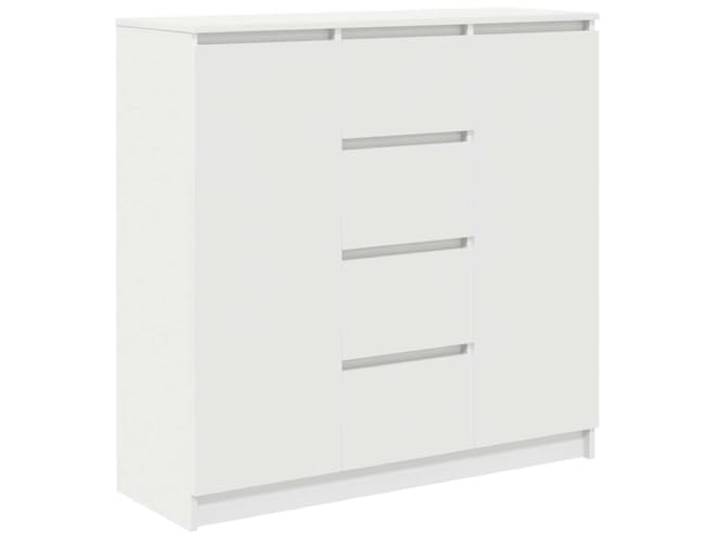 GFMGUEMV Sideboard mit Schubladen Weiß 100,5x35x98,5 cm Holzwerkstoff Mit Türen und Schubladen, zwei Einlegeböden, robuste Oberplatte, pflegeleichte Oberfläche, vielseitig einsetzbar