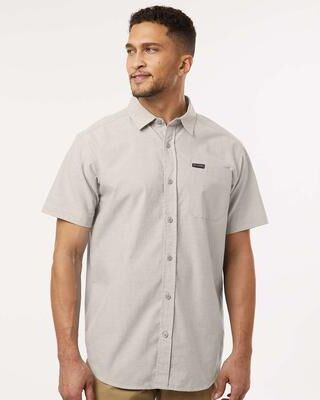 Columbia 199080 Men's Rapid Rivers Novelty Short Sleeve Shirt in Dark Stone size XL   Cotton