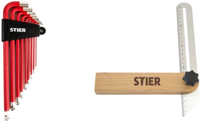 Set STIER Winkelschraubendreher-Satz 6kt 1,5 - 10 mm 9-teilig + STIER Przisions-Schmiege Lnge 250 mm