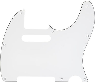 Harley Benton Parts Pickguard T-Style WH 8W Blanc