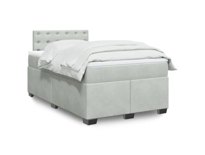 RJPLMFV Lattenrost und Matratze, Velours, Hellgrau, 120 x 190 cm Individuelle Taschenfedern, abnehmbarer Bezug, waschbar, individuelle Unterstützung