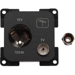 Inprojal System 10.000 Kombi Steckdose 12V mit TV  5 mm schwarz
