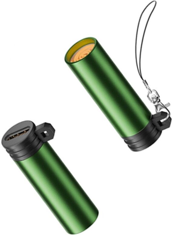 INF Type-C Mini-Blas-Zündung Feuerzeug (2er-Pack) — USB-C 6.5W 5V1.3A, Aluminiumlegierung, winddicht Grün