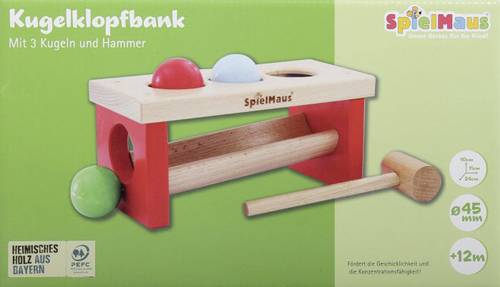 Vedes 41604581 SpielMaus Holz Kugelklopfbank, 24 x 11 x 10 cm