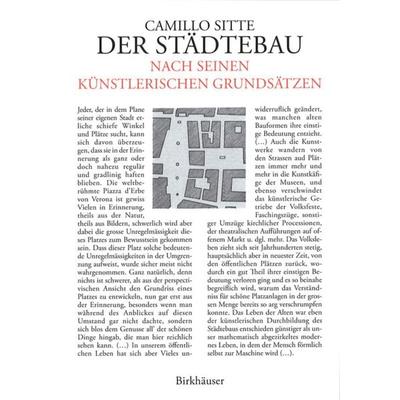 Der Städtebau nach seinen künstlerischen Grundsätzen, Taschenbuch von Camillo Sitte, Birkhäuser Basel, 978-3-7643-6692-6