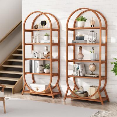 Bluebell "5-Tier Open Bookshelf, 70.8"" Tall Bookcase, Modern Brown Freestanding Display Rack"