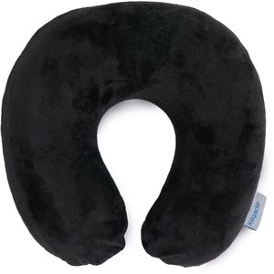 Petex Nackenkissen Velours, 44490004, aus Memory-Schaum, schwarz, U-Form