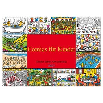 Comics für Kinder. Kinder lieben Abwechslung (Tischkalender 2027 DIN A5 quer), CALVENDO Monatskalender
