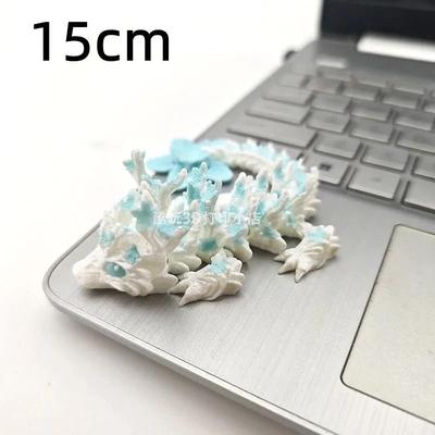 Uplift Essentials "Cherry Blossom Dragon   Articulated ""Love Dragon"" Desktop Ornament blue 10 In (25 Cm)"