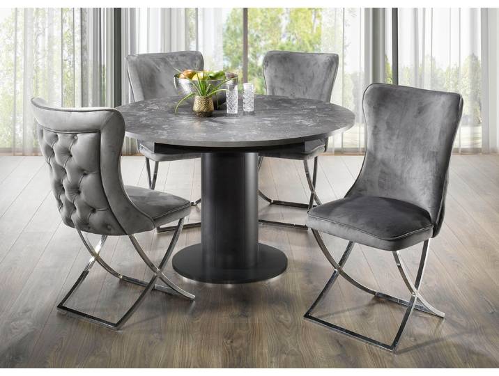 Trendige Esszimmer-Stühle, 2er-Set, Grau