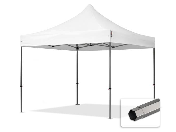 TOOLPORT 3x3 m Tonnelle pliante Acier\, PVC 800\, blanc