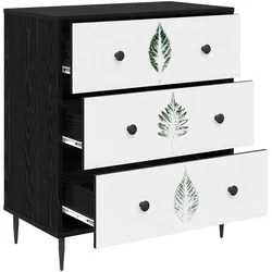 vidaXL, Kommode + Sideboard, Kommode HANAU Grünes Blättermuster 66 x 36,5 x 76 cm (36.50 x 66 x 76 cm)