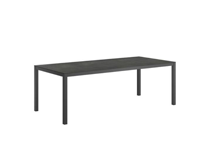 OUTLIV. Gartentisch 220x100cm Aluminium/HPL Schweizer Kante Dunkelgrau