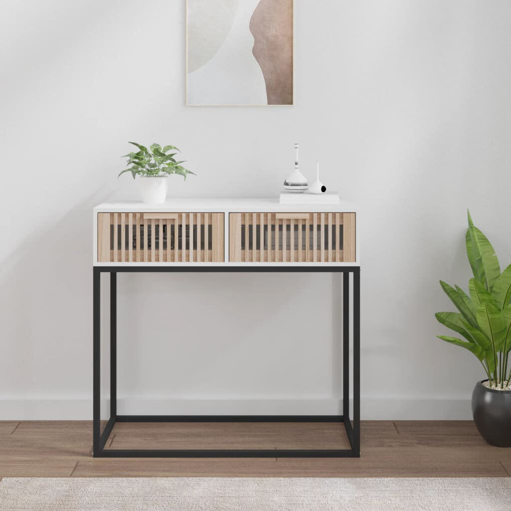 17 Stories Lisha 80 cm W Console Table White