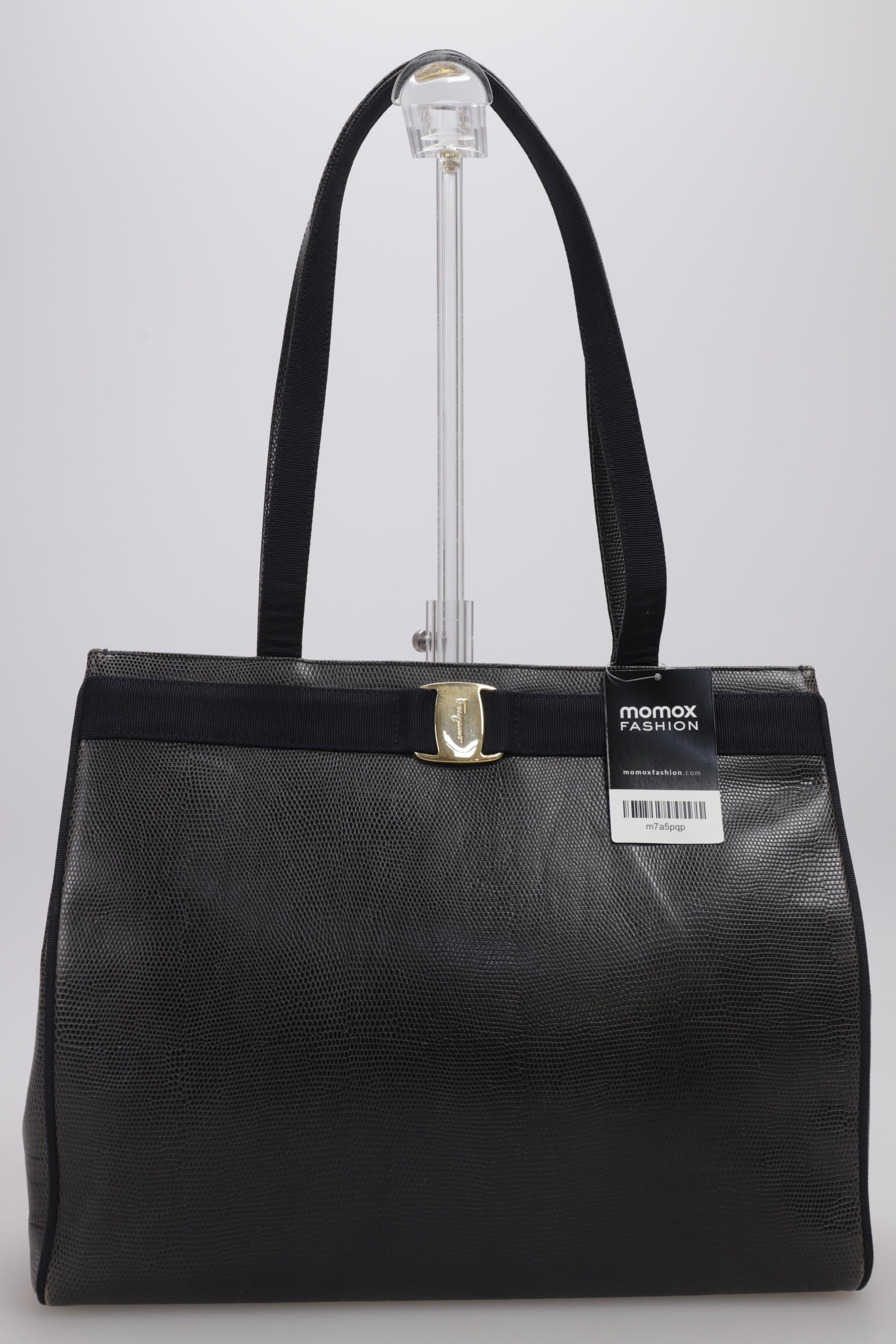 Salvatore Ferragamo Damen Handtasche gross Leder, Schwarz, kein / Etikett / Leder - Second Hand