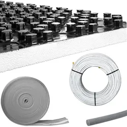20 m2 Fußbodenheizung-Set - Noppensystem - 30 mm Wärme-Trittschall-Dämmung - Alu-Verbundrohr 16 x 2 mm Heizung
