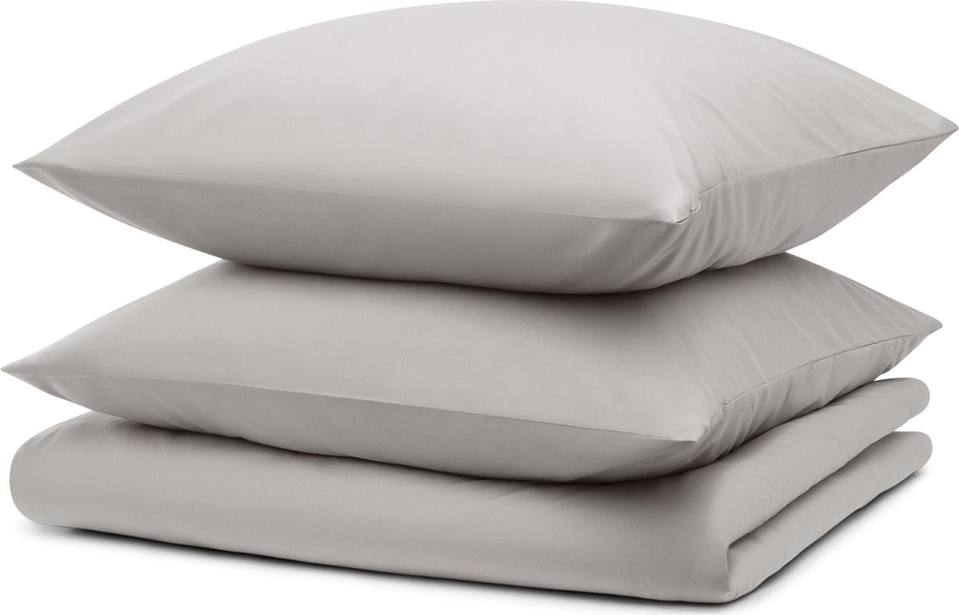 Blumtal Beddengoed Set 3-delig - Lichtgrijs - Microvezel - 155x200 cm met 2 kussenslopen van 40x80 cm