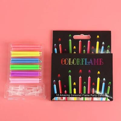 Uplift Picks Magic Color Flame Birthday Candles Rainbow Flame Party Celebration Candles 12 Pcs