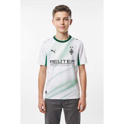 Fußballtrikot PUMA "BMG HOME JERSEY REPLICA JR", Jungen, Gr. 176, puma weiß, archive grün, Web, Obermaterial: 100% Polyester, bedruckt, regular fit normal, Rundhals, Trikots Fußballtrikot, für Jugendliche, mit DryCELL-Technologie, atmungsaktiv