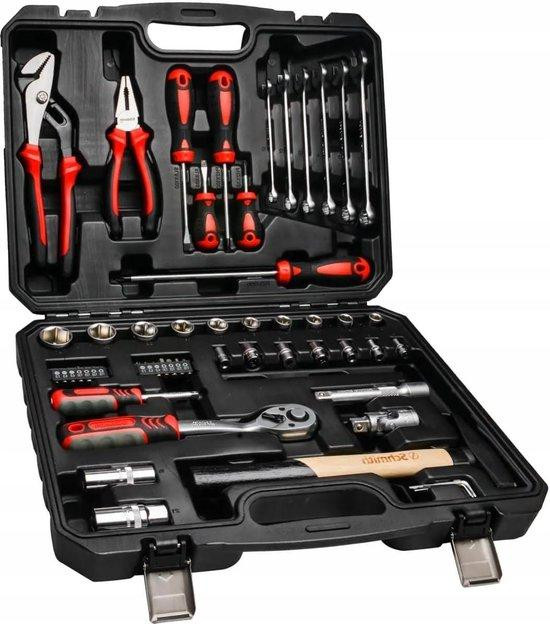 Schmith Gereedschapsset Koffer - 56-delige Dopsleutel Set met 72-tands Ratel - Zwart