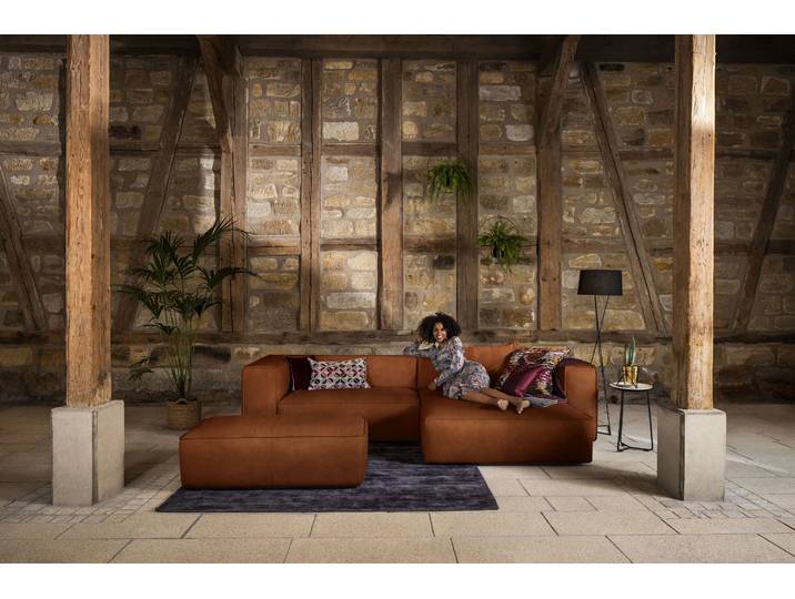 Ecksofa, Longlife Xtra-Leder Z69, Cognac 300×164 cm, L-Form, Modern-Vintage, W.SCHILLIG