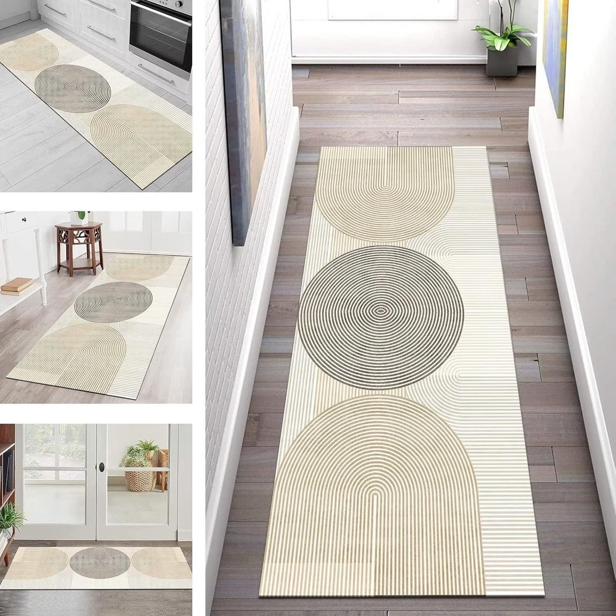 Wasbare geometrische antislip keukenloper van polyester voor de keuken, hal of slaapkamer